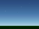 De Maan bij Pollux. Klik voor een grotere versie en meer details. Kaartje