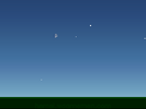 De Maan bij Antares. Klik voor een grotere versie en meer details. Kaartje