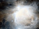 DSS-foto van de gasnevel M42. Klik op 'Lees meer' voor een grotere versie. DSS-foto