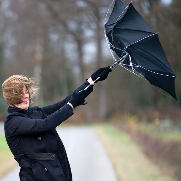 Paraplu in de wind